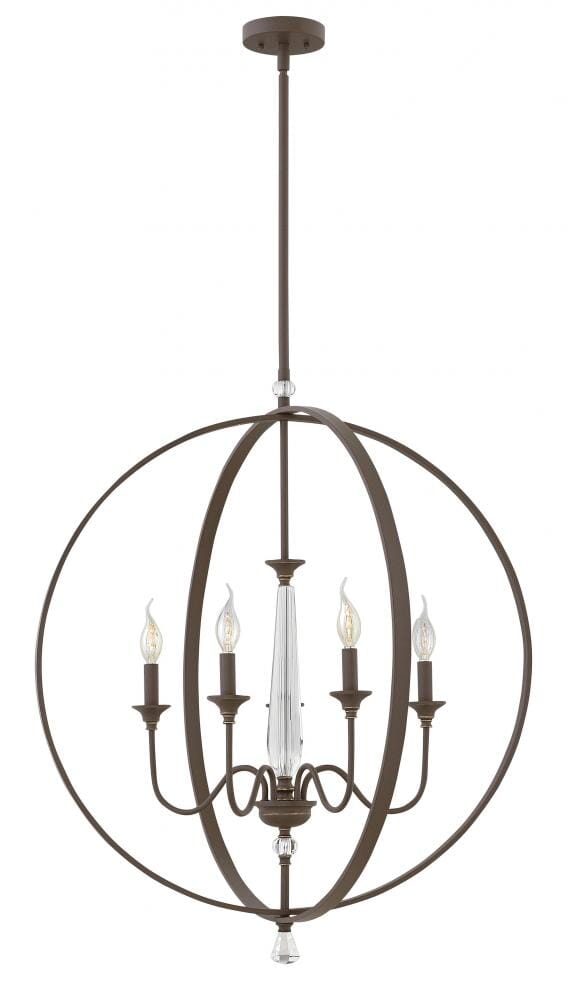 Hinkley Waverly 5-Light Stem Hung Chandelier in Oil Rubbed Bronze