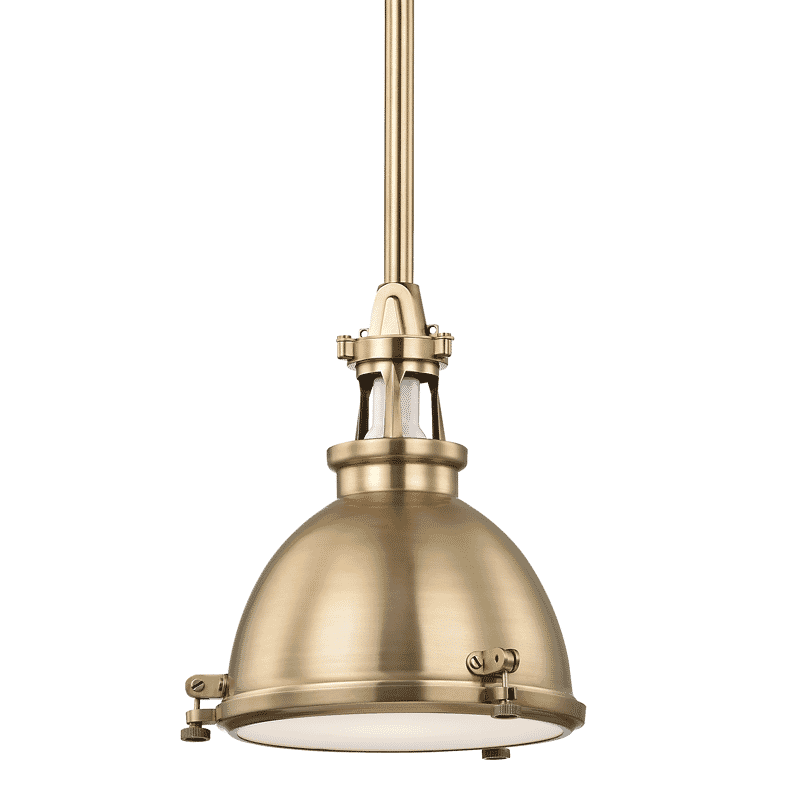 Hudson Valley Massena 11" Pendant Light in Aged Brass