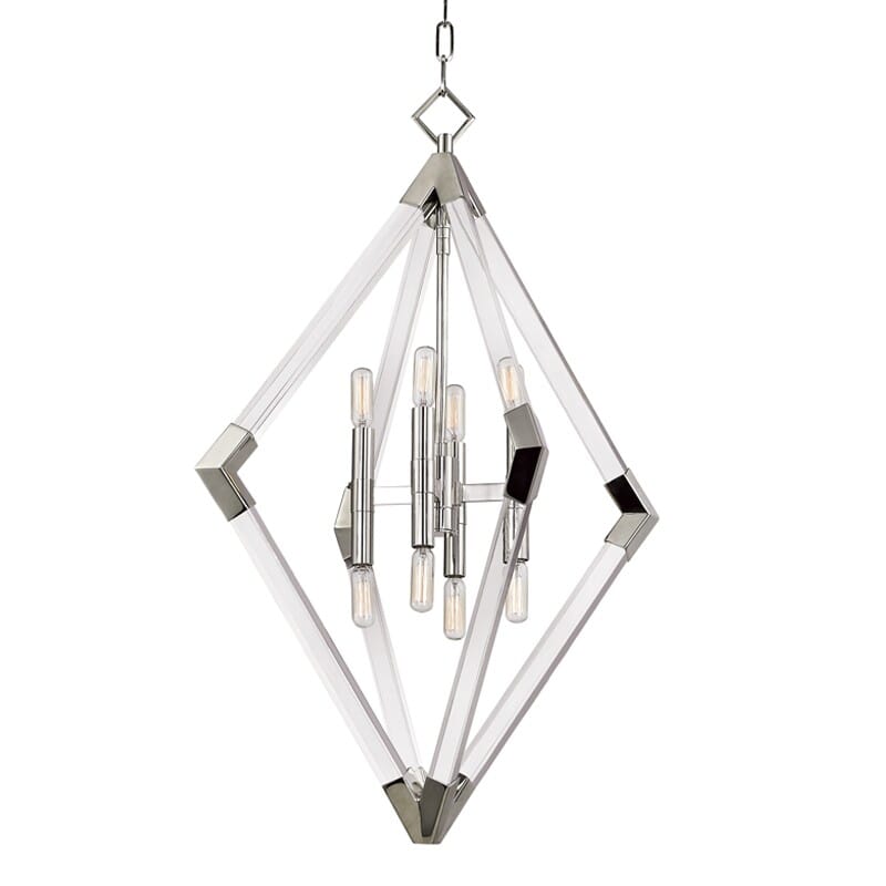 Hudson Valley Lyons 8-Light 33" Pendant Light in Polished Nickel