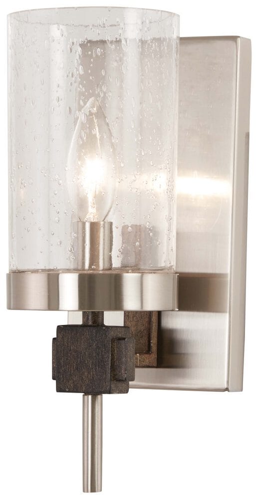 Minka Lavery Bridlewood Wall Sconce in Stone Grey with Brushed Nickel