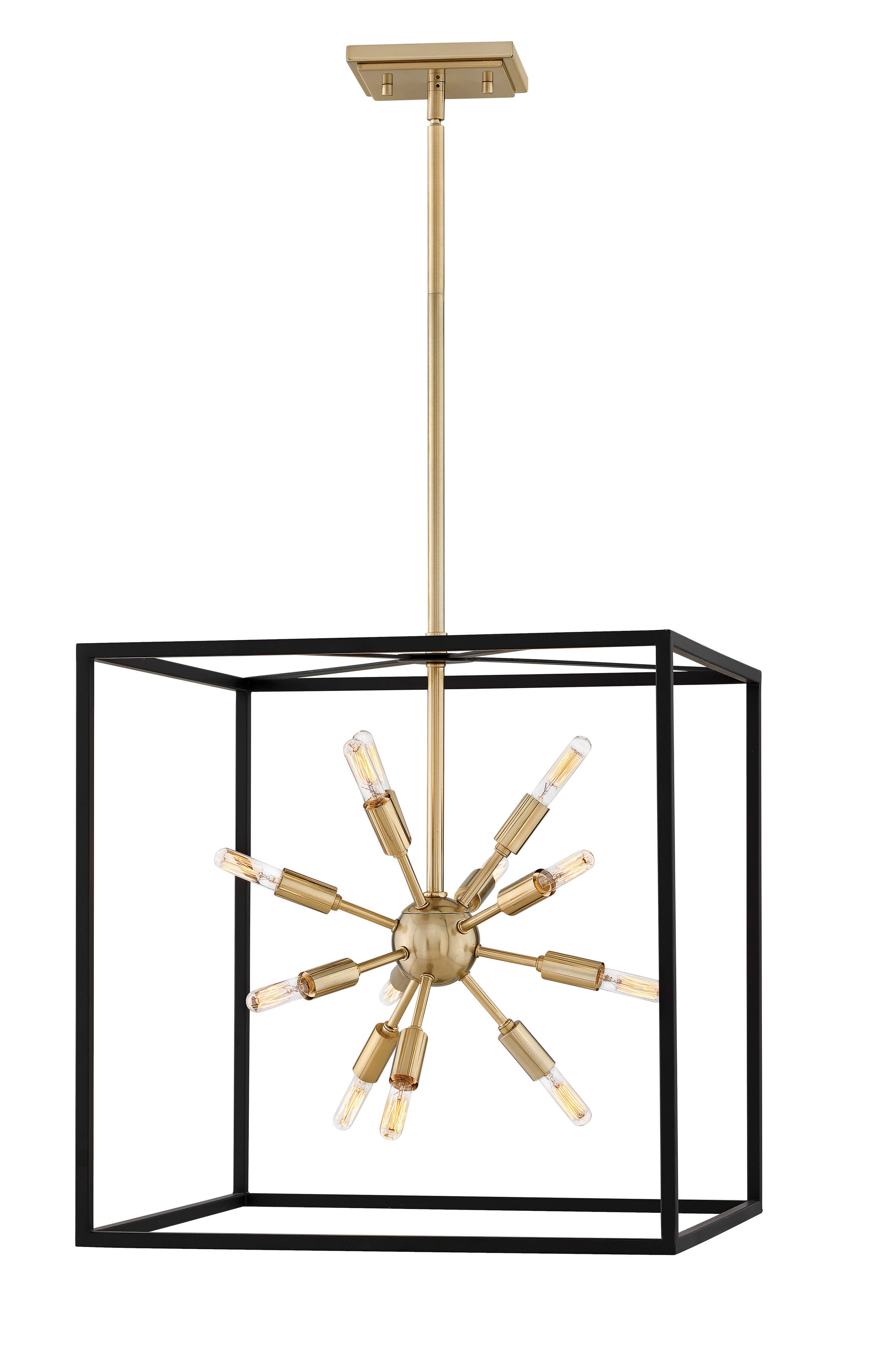 Hinkley Aros by Lisa McDennon 12-Light Pendant in Black with Warm Brass