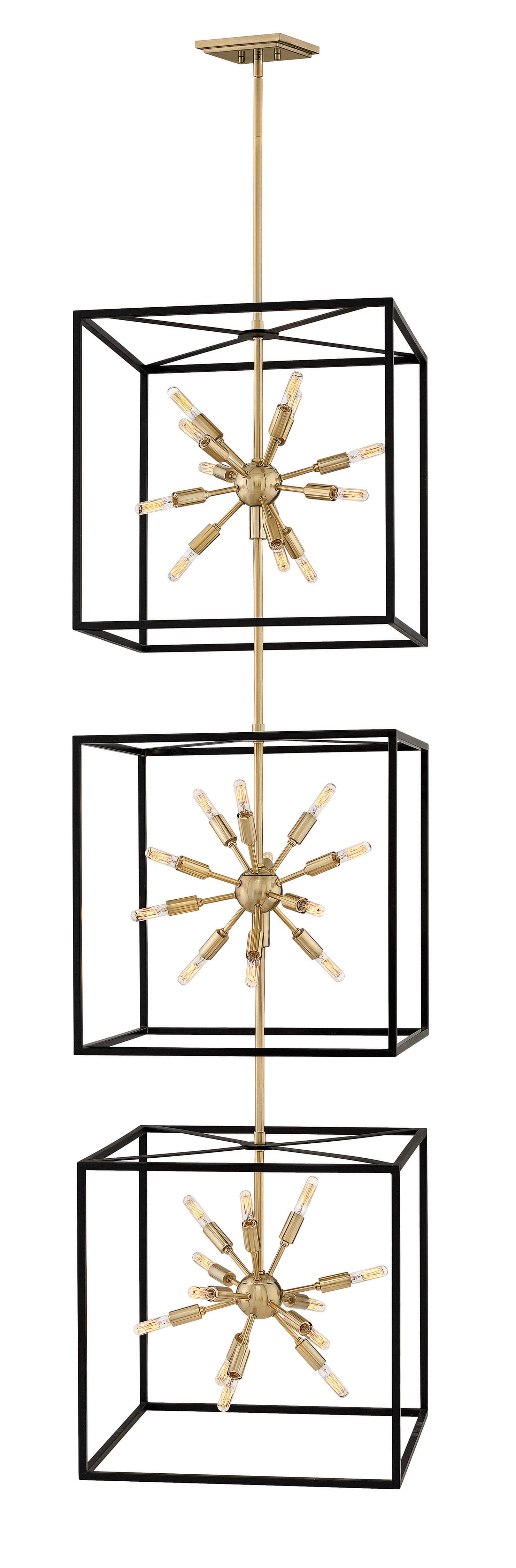 Hinkley Aros by Lisa McDennon 36-Light Chandelier in Black with Warm Brass