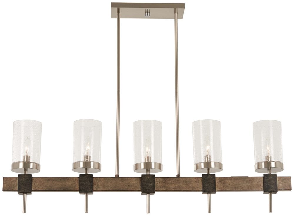 Minka Lavery Bridlewood 5-Light 40" Linear Pendant Light in Stone Grey