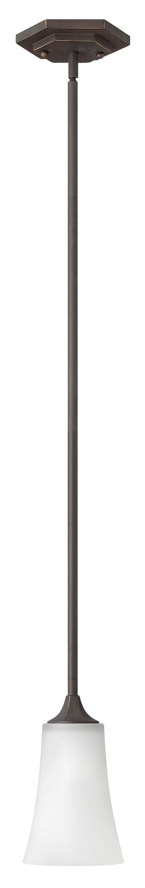 Hinkley Brantley 1-Light Pendant in Oil Rubbed Bronze with White Glass