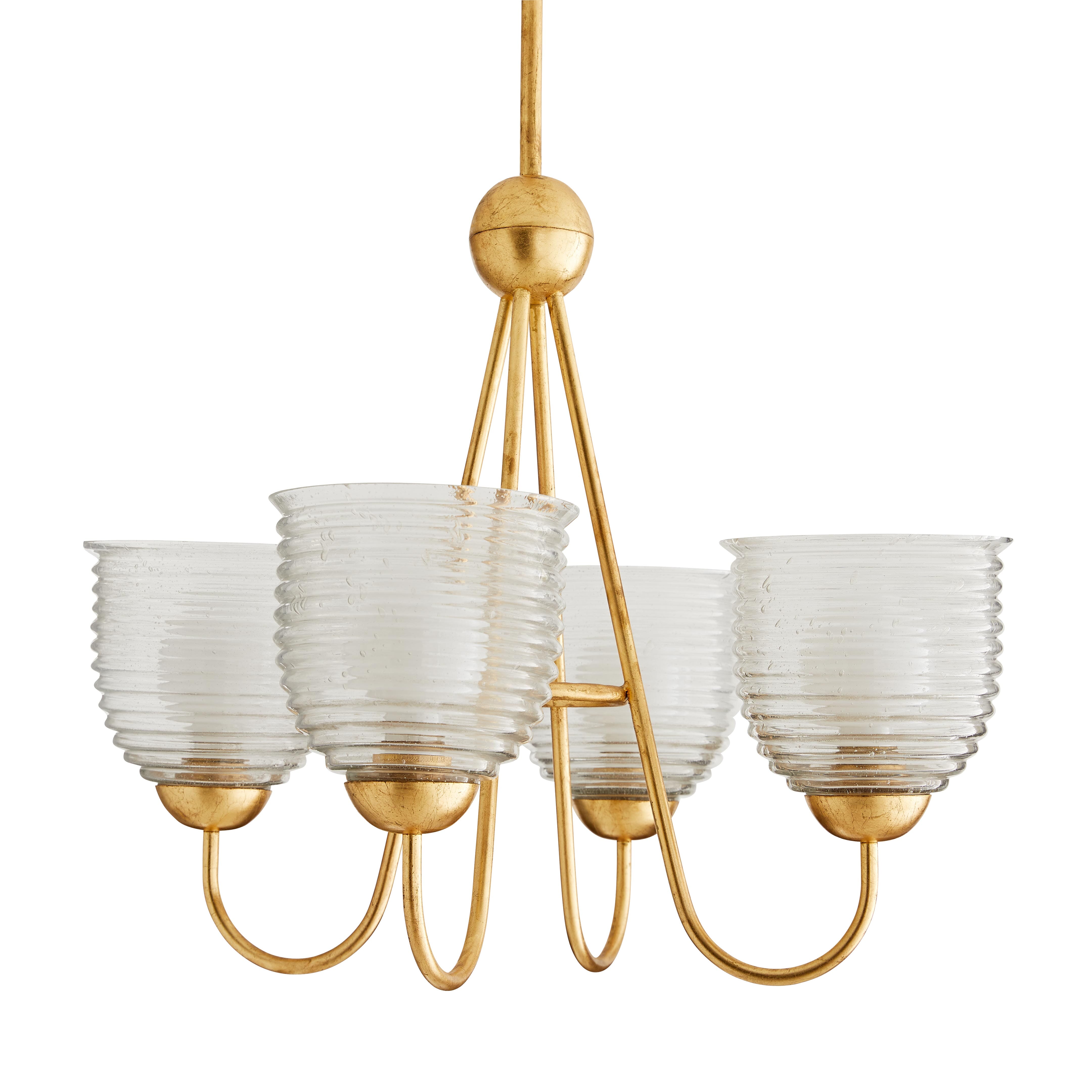 Arteriors Warrington 4-Light Chandelier in Gold Leaf