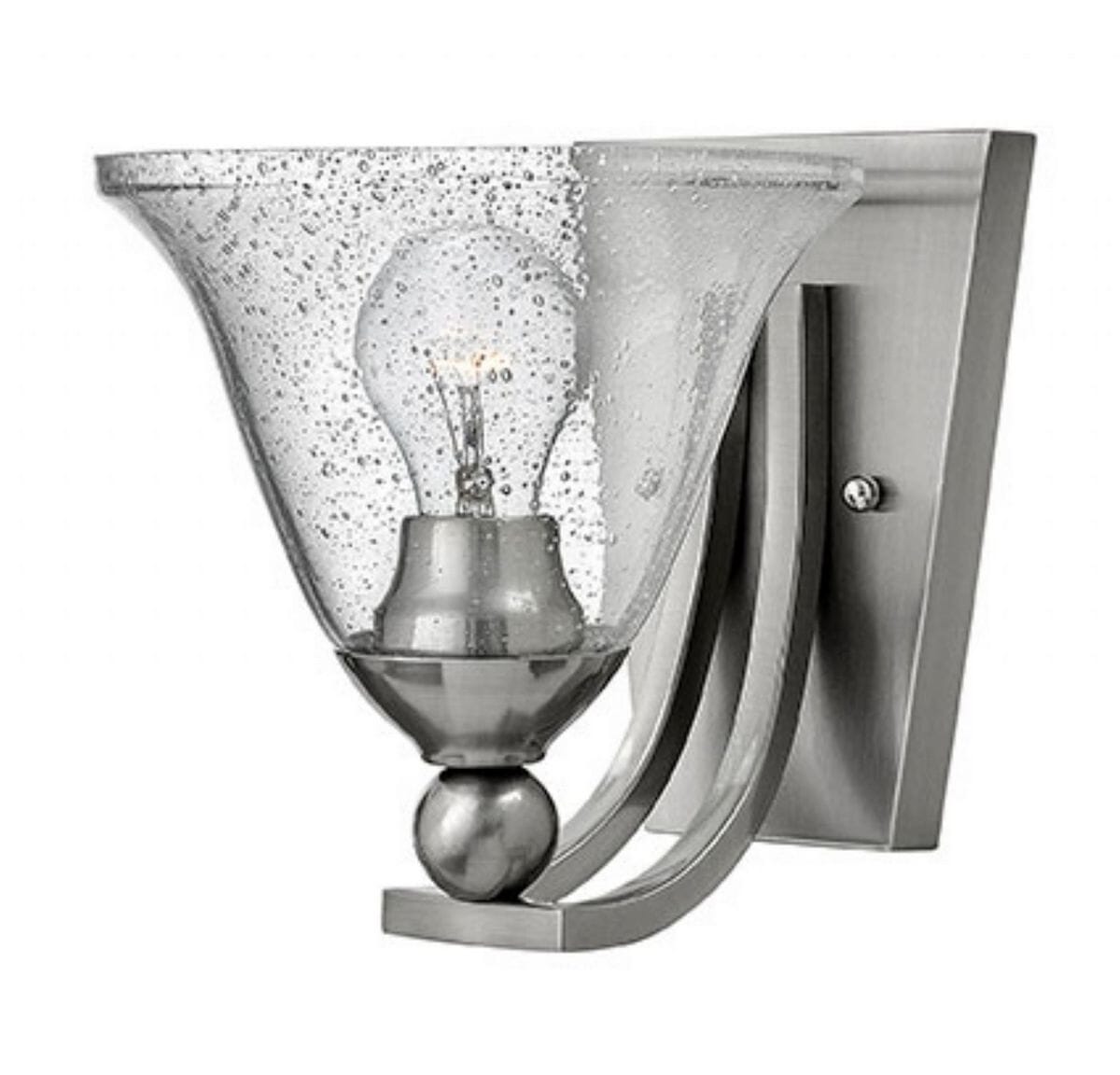 Hinkley Bolla 1-Light Sconce in Brushed Nickel with Clear Glass