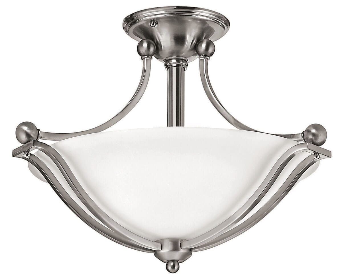 Hinkley Bolla 2-Light Semi-Flush Ceiling Light in Brushed Nickel