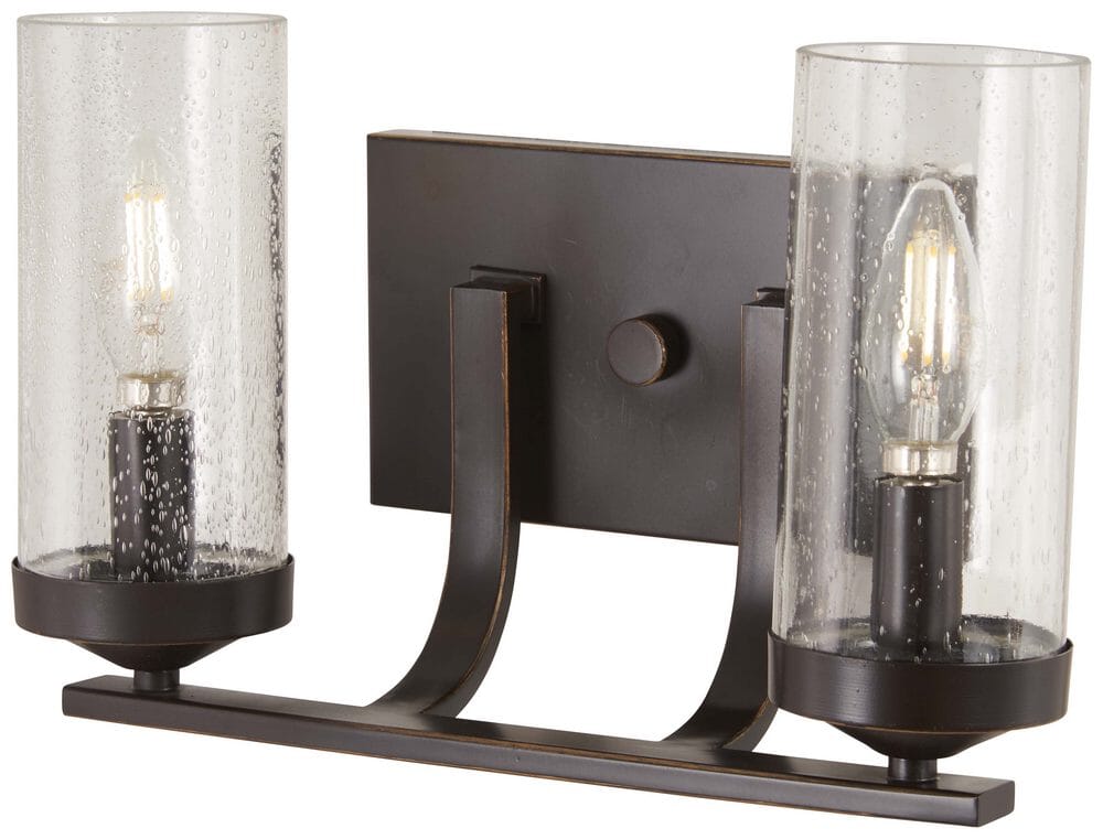 Minka Lavery Elyton 2-Light 13" Bathroom Vanity Light in Downton Bronze with Gold Highl