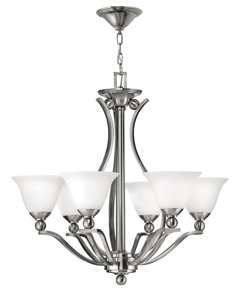 Hinkley Bolla 6-Light Single Tier Chandelier in Brushed Nickel