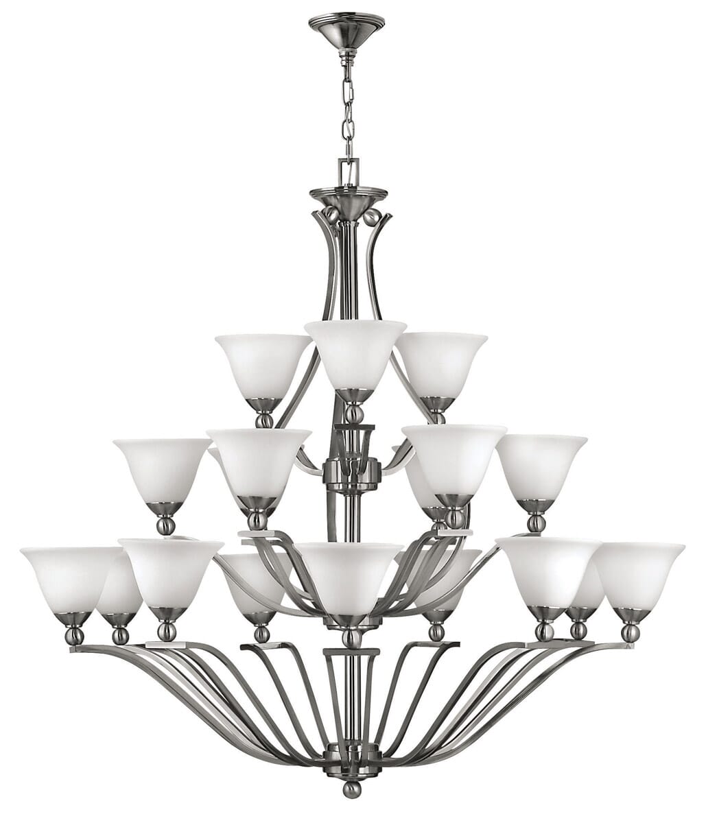 Hinkley Bolla 18-Light Three Tier Chandelier in Brushed Nickel