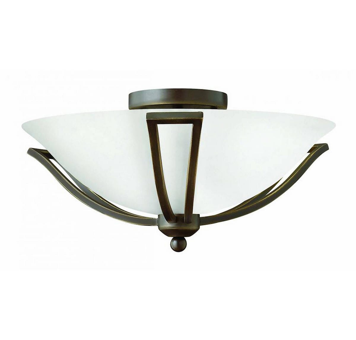 Hinkley Bolla 2-Light Ceiling Light in Olde Bronze with Opal Glass