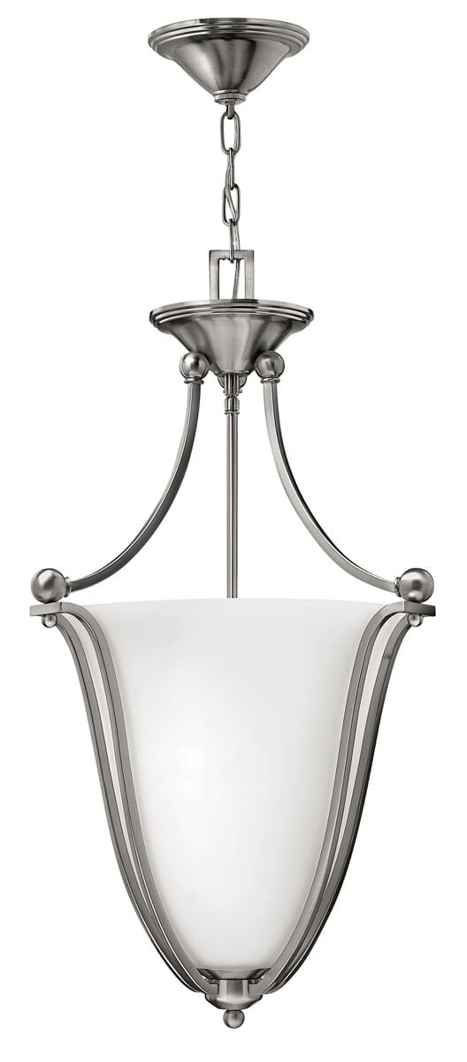 Hinkley Bolla 3-Light Inverted Pendant in Brushed Nickel