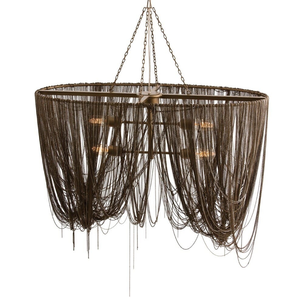 Arteriors Layla 36" 4-Light Pendant in Antique Brass