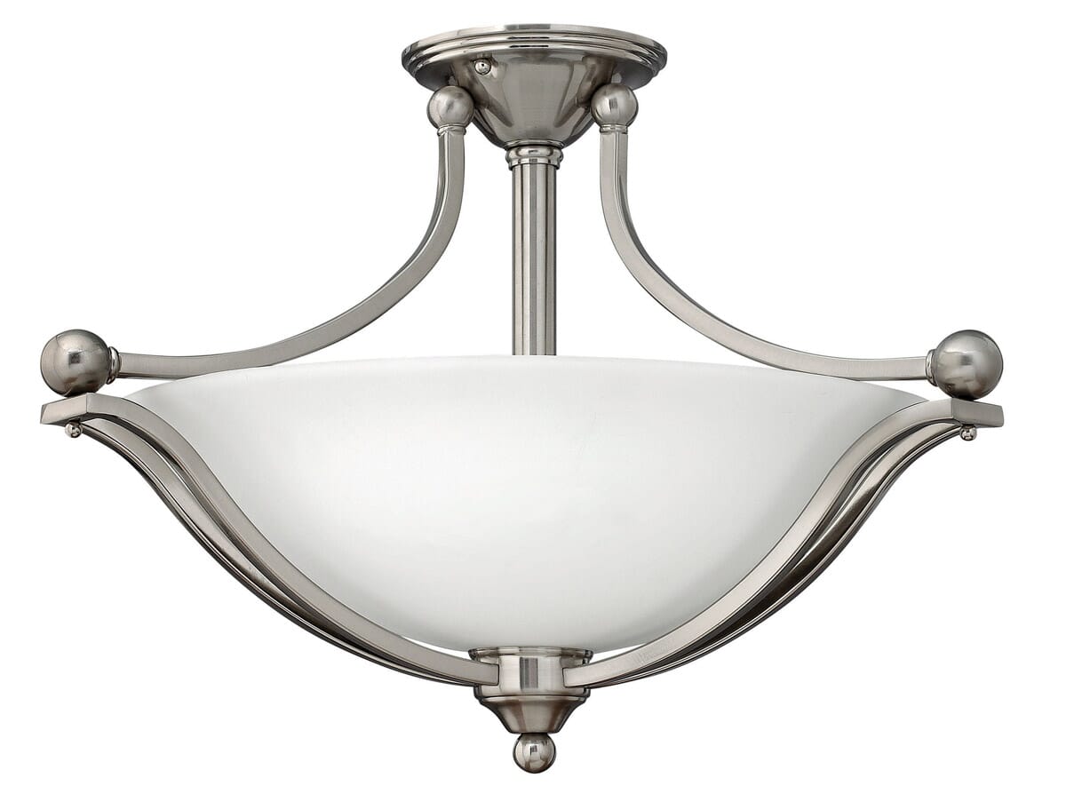 Hinkley Bolla 3-Light Semi-Flush Ceiling Light in Brushed Nickel