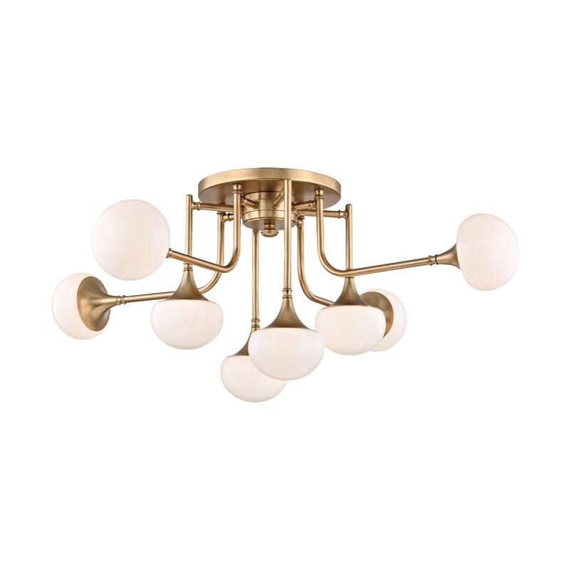 Hudson Valley Fleming 8-Light Ceiling Light in Aged Brass