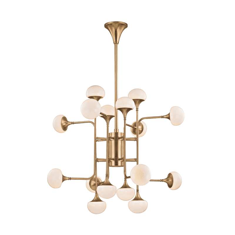 Hudson Valley Fleming 16-Light Chandelier in Aged Brass