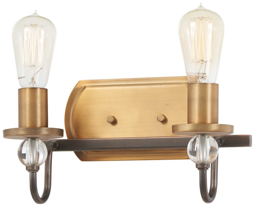 Minka Lavery Safra 2-Light Bathroom Vanity Light in Harvard Court Bronze