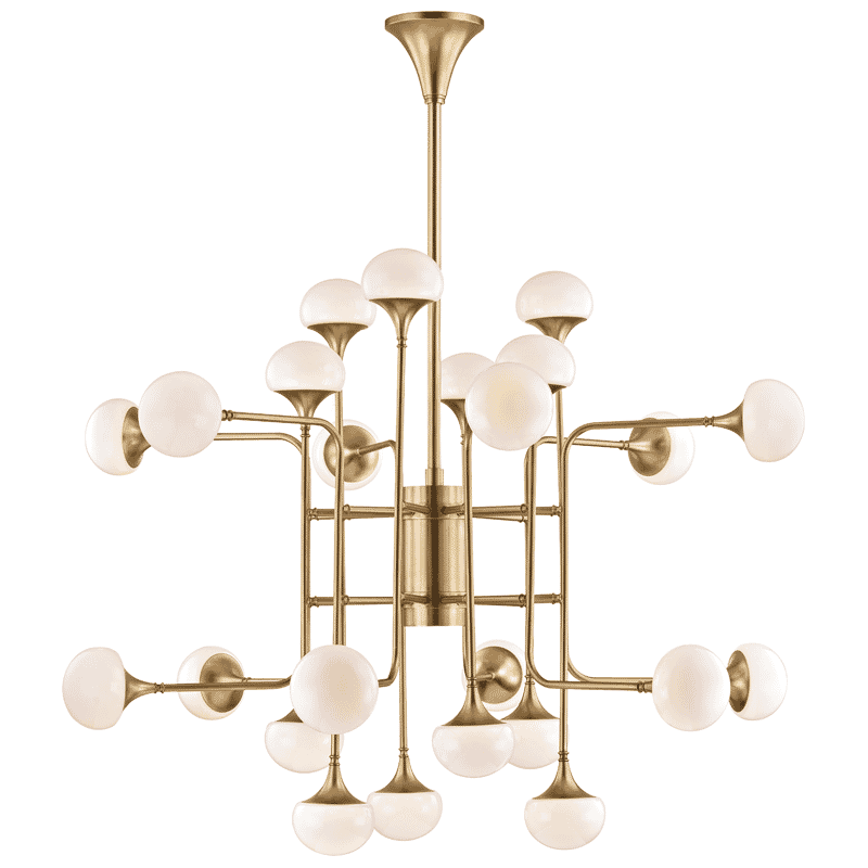 Hudson Valley Fleming 24-Light Chandelier in Aged Brass