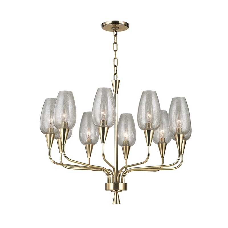 Hudson Valley Longmont 10-Light Chandelier in Aged Brass