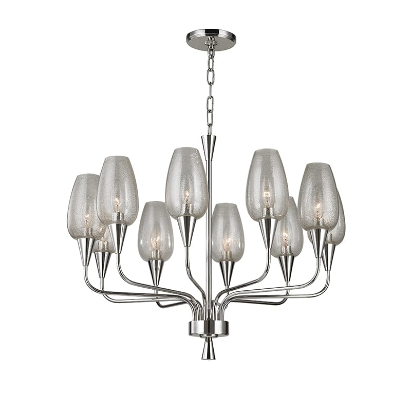 Hudson Valley Longmont 10-Light Chandelier in Polished Nickel