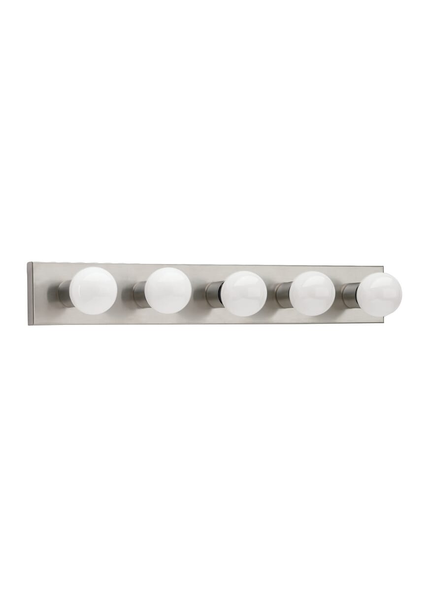 Sea Gull Center Stage 5-Light 30" Bathroom Vanity Light in Brushed Stainless