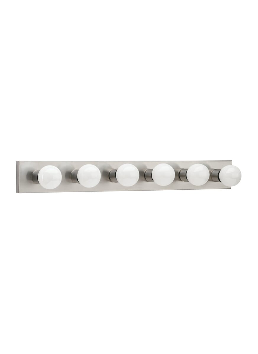 Sea Gull Center Stage 6-Light 36" Bathroom Vanity Light in Brushed Stainless