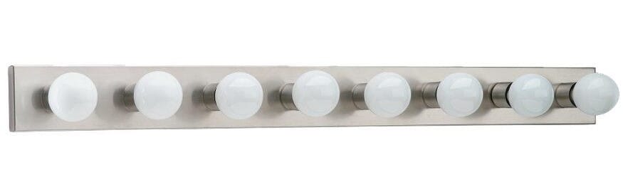 Sea Gull Center Stage 8-Light 48" Bathroom Vanity Light in Brushed Stainless