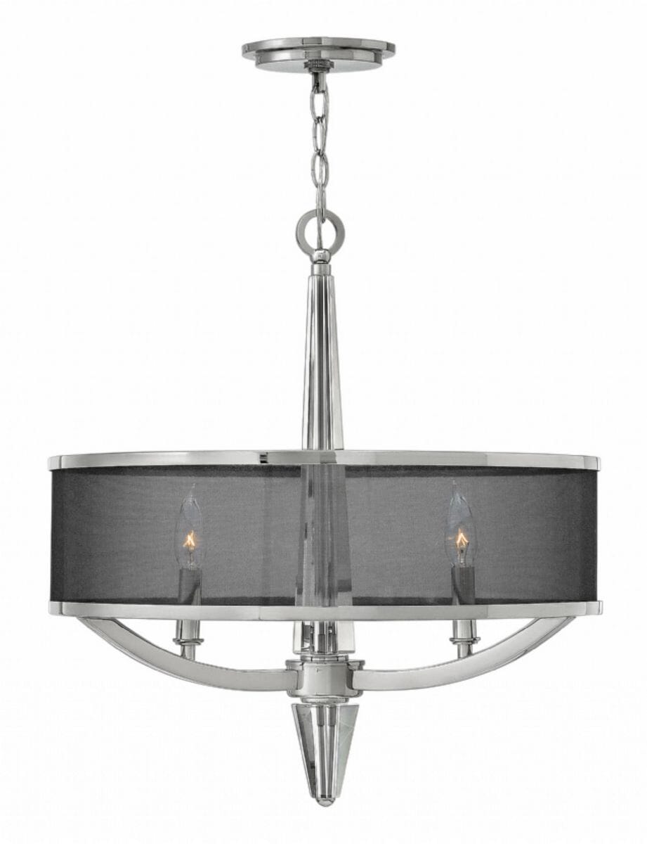 Hinkley Ascher 3-Light Foyer Pendant in Polished Nickel