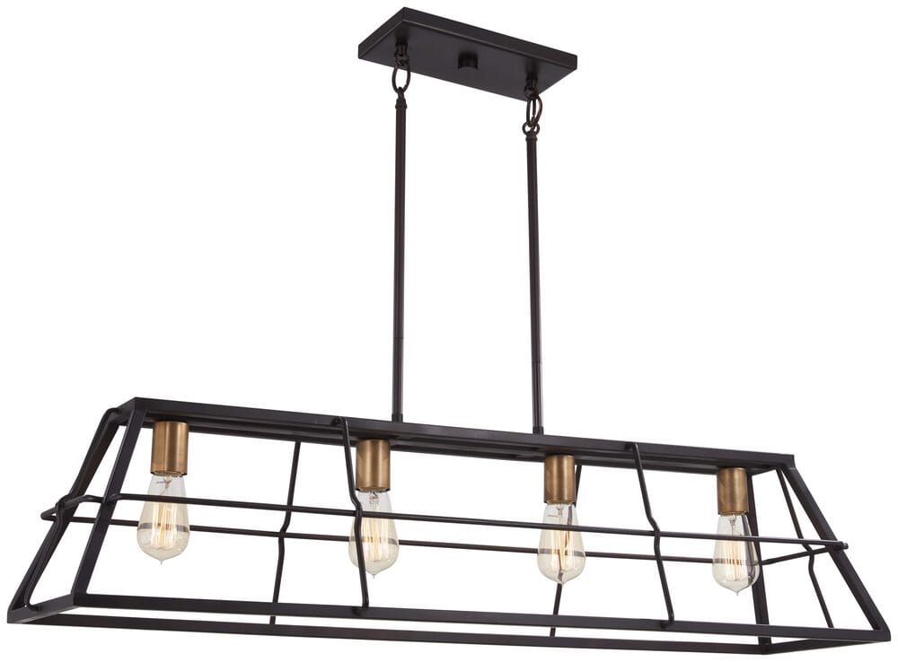 Minka Lavery Keeley Calle 4-Light Linear Pendant Light in Painted Bronze