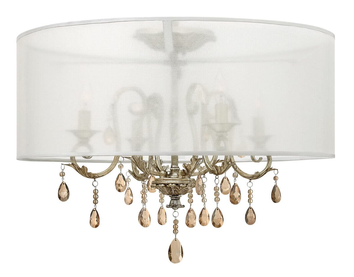 Hinkley Carlton 4-Light Semi-Flush Ceiling Light in Silver Leaf