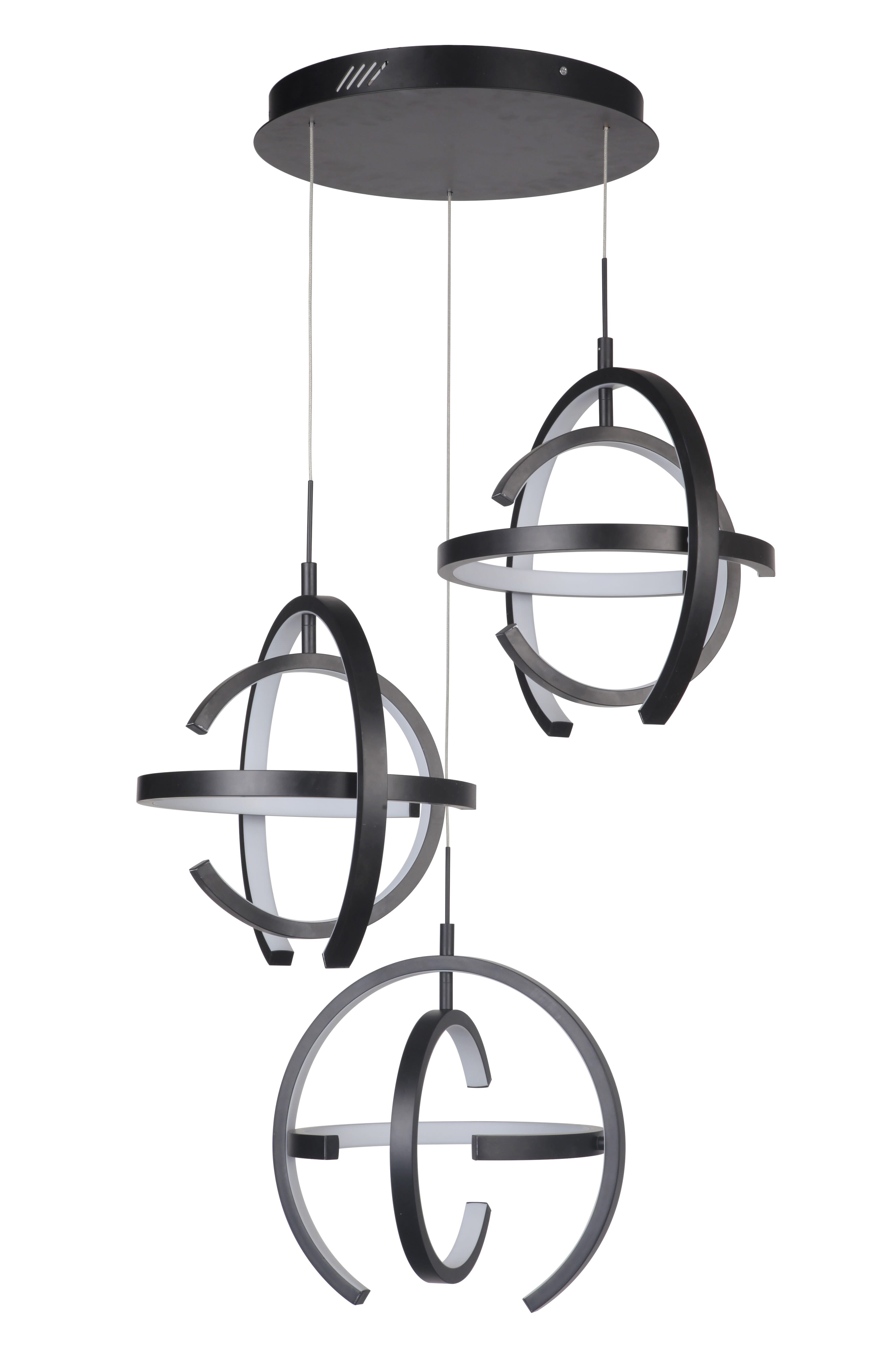 Craftmade Dolby 3-Light 30" Pendant Light in Matte Black