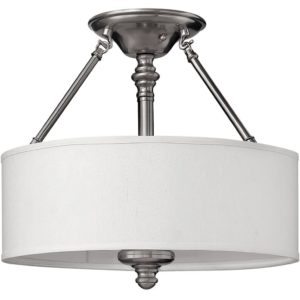 Hinkley Sussex 3-Light Semi-Flush Ceiling Light in Brushed Nickel