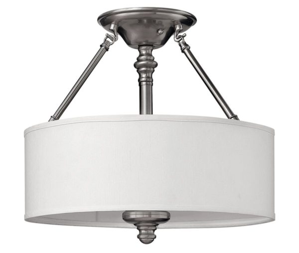 Hinkley Sussex 3-Light Semi-Flush Ceiling Light in Brushed Nickel