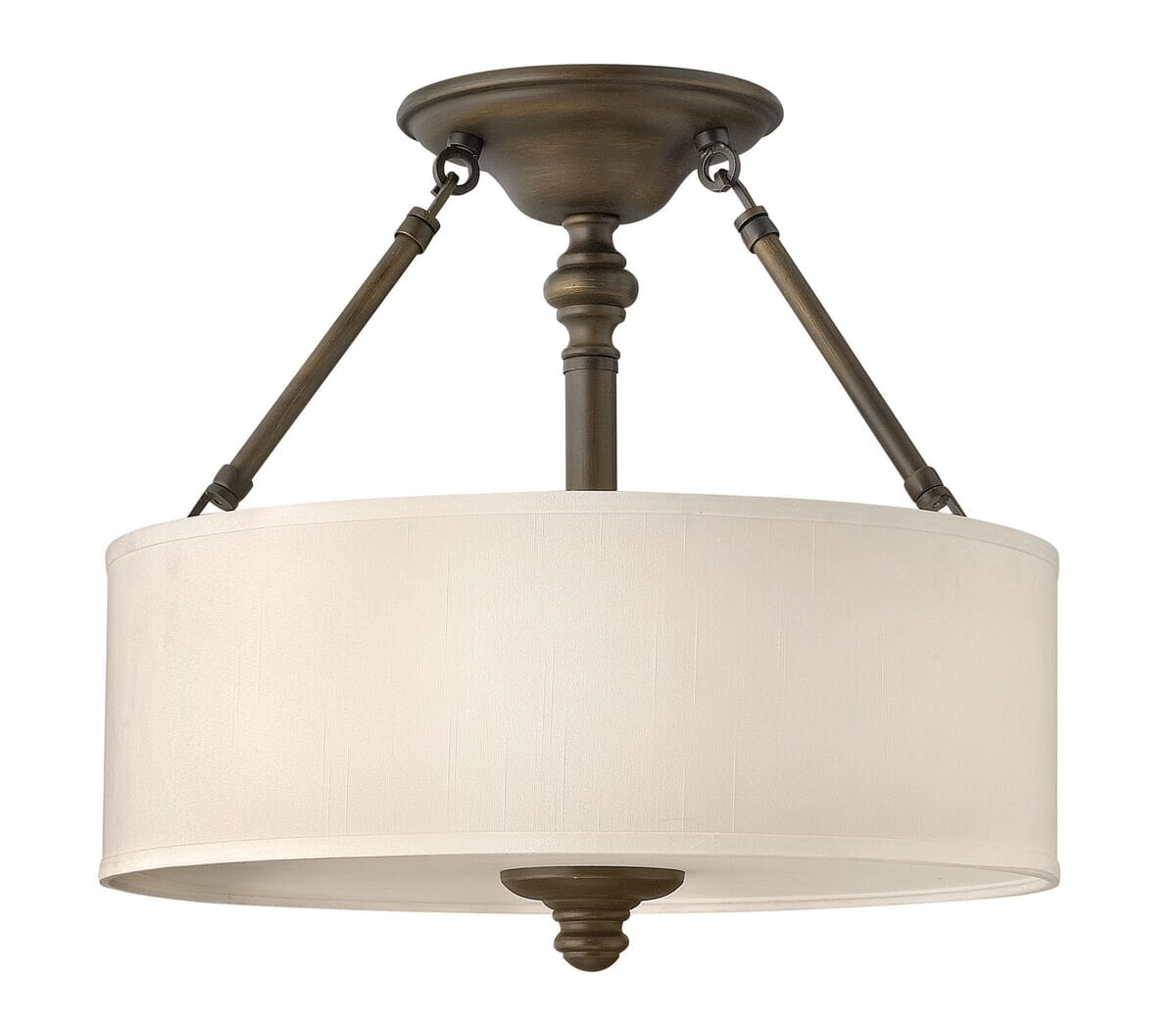 Hinkley Sussex 3-Light Semi-Flush Ceiling Light in English Bronze