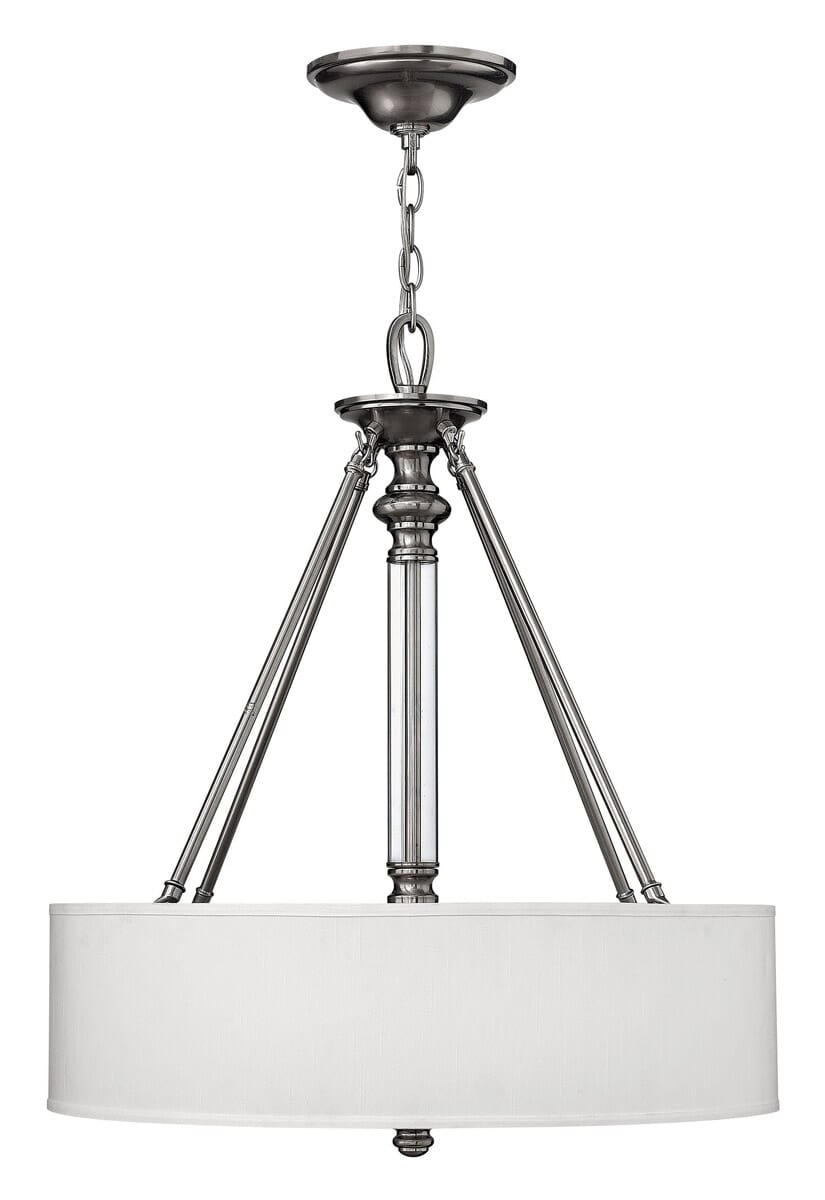 Hinkley Sussex 3-Light Inverted Pendant in Brushed Nickel