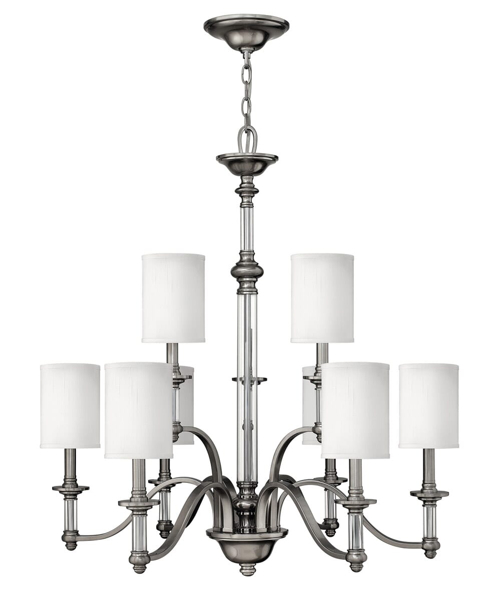 Hinkley Sussex 9-Light Two Tier Chandelier in Brushed Nickel