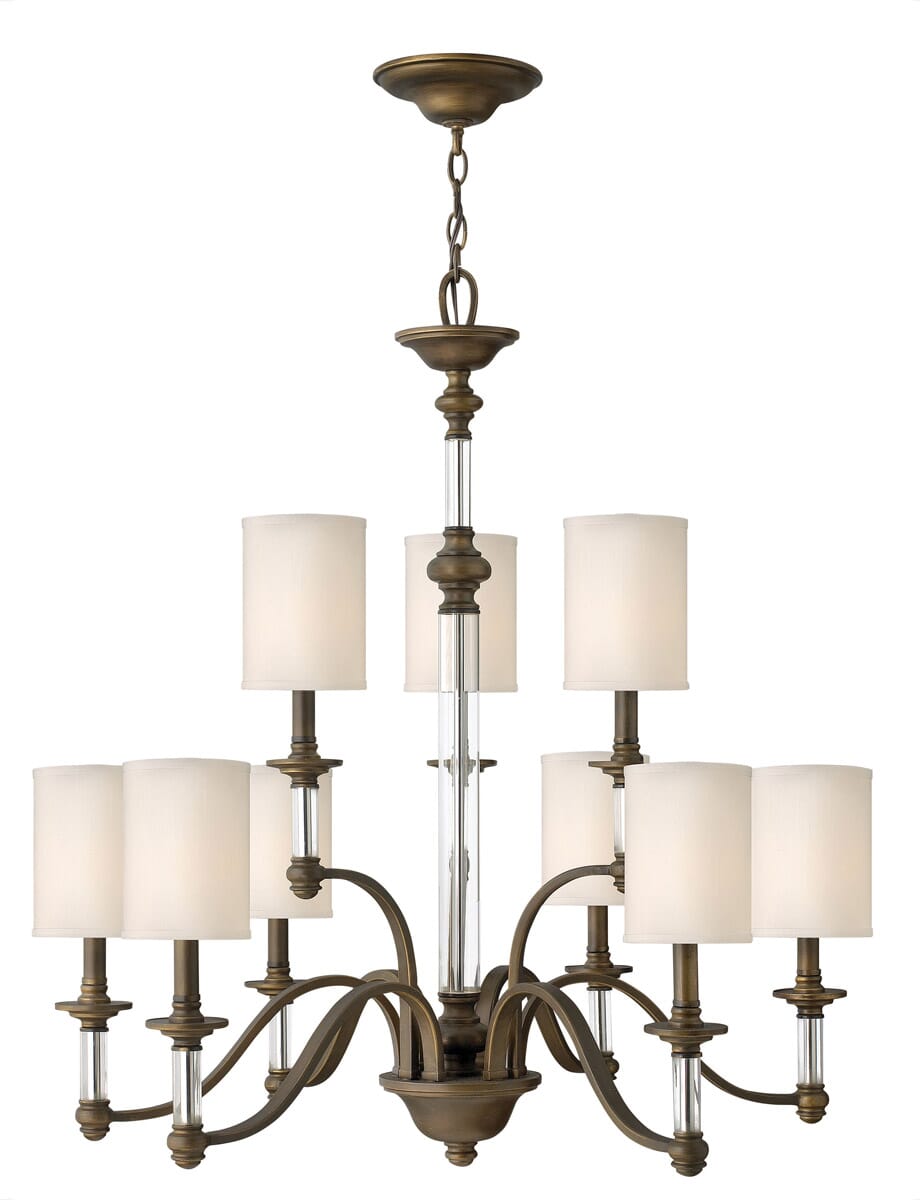 Hinkley Sussex 9-Light Two Tier Chandelier in English Bronze