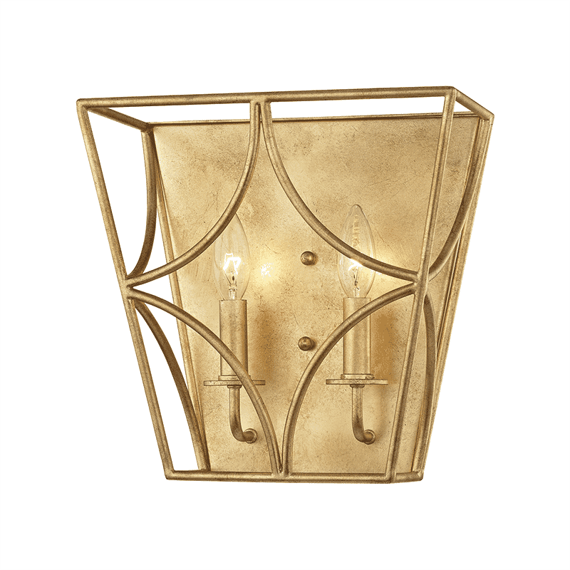 Hudson Valley Green Point 2-Light 12" Wall Sconce in Gold Leaf