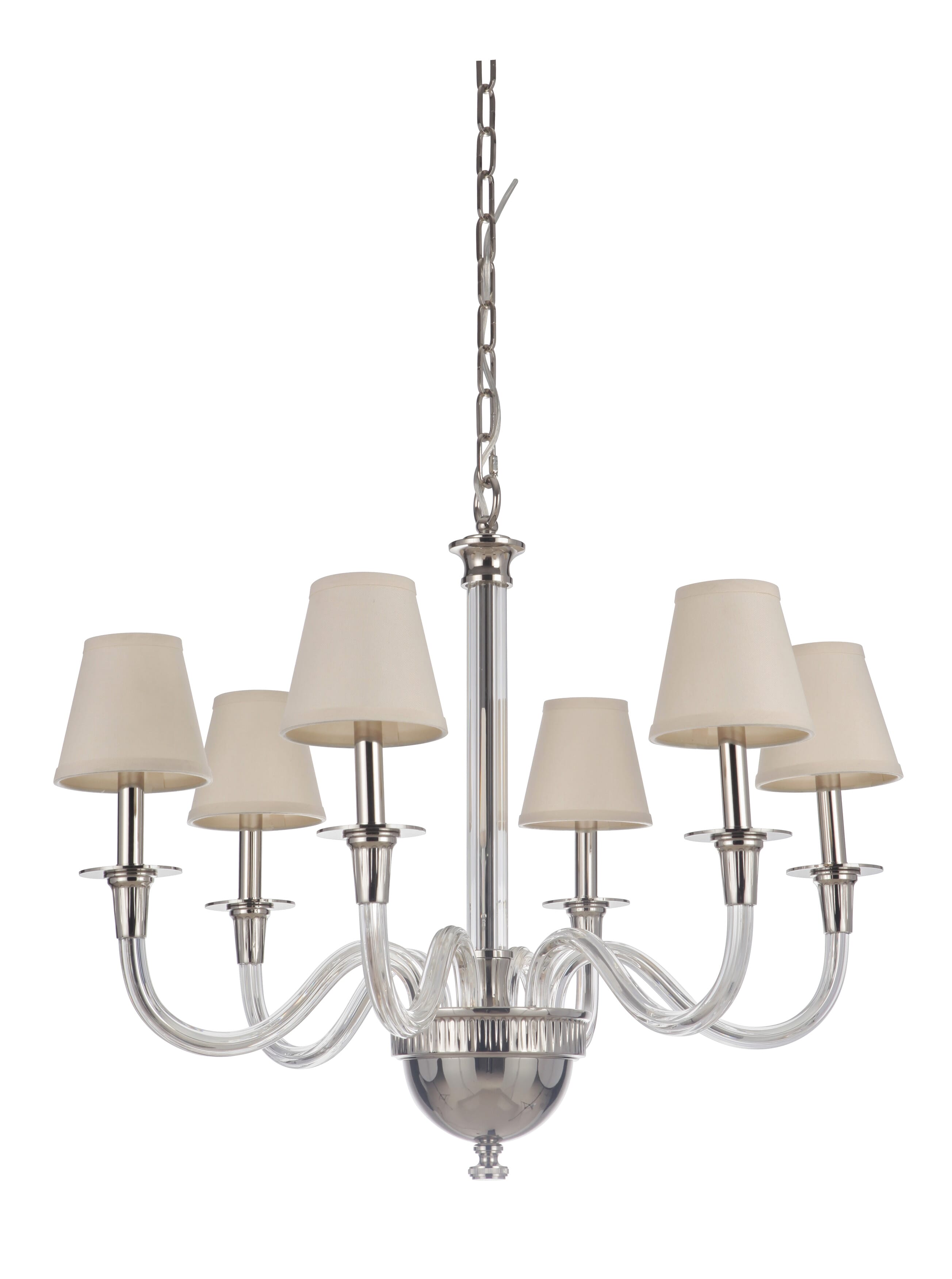 Craftmade Gallery Deran 6-Light Chandelier in Polished Nickel