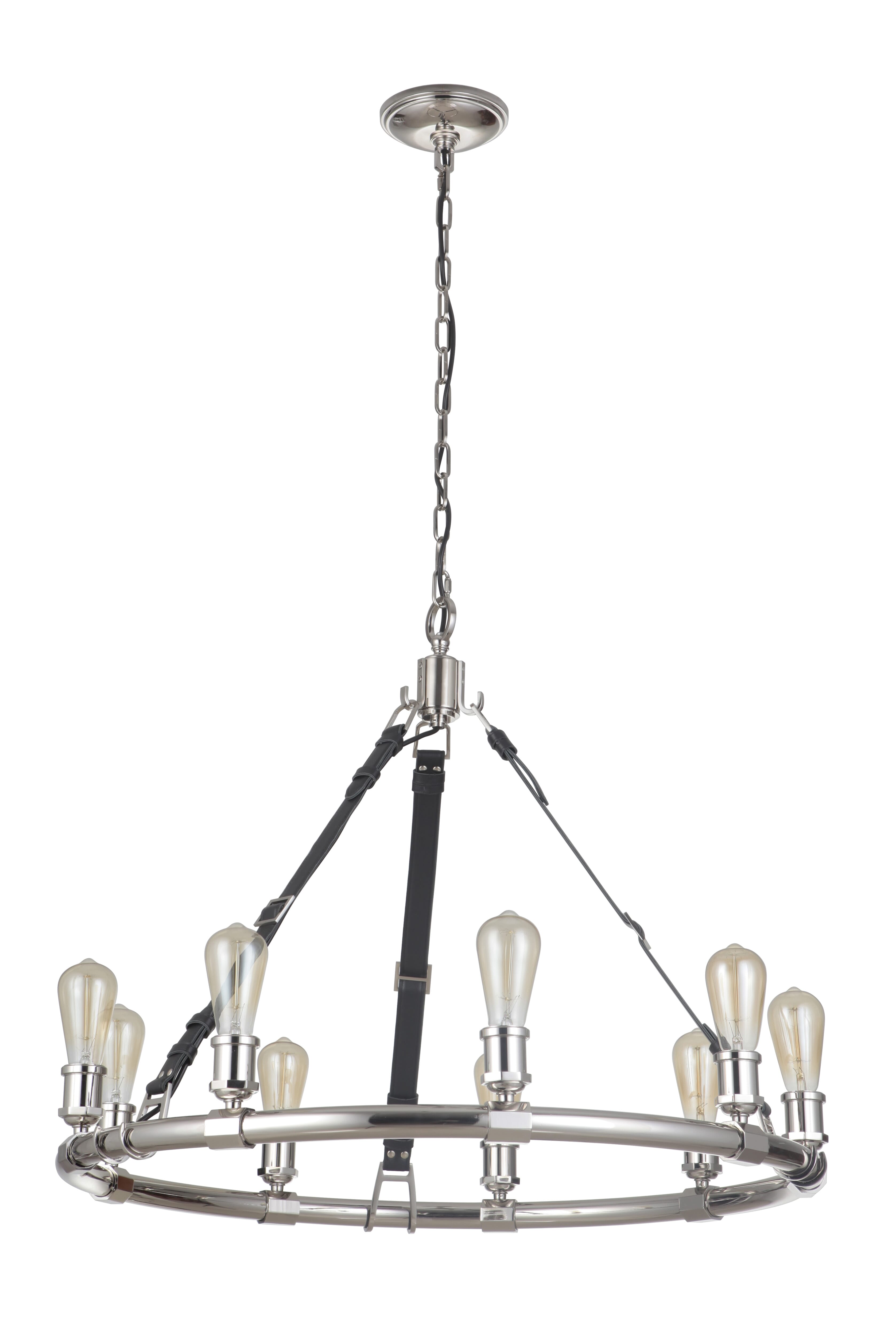 Craftmade Gallery Huxley 9-Light Chandelier in Polished Nickel