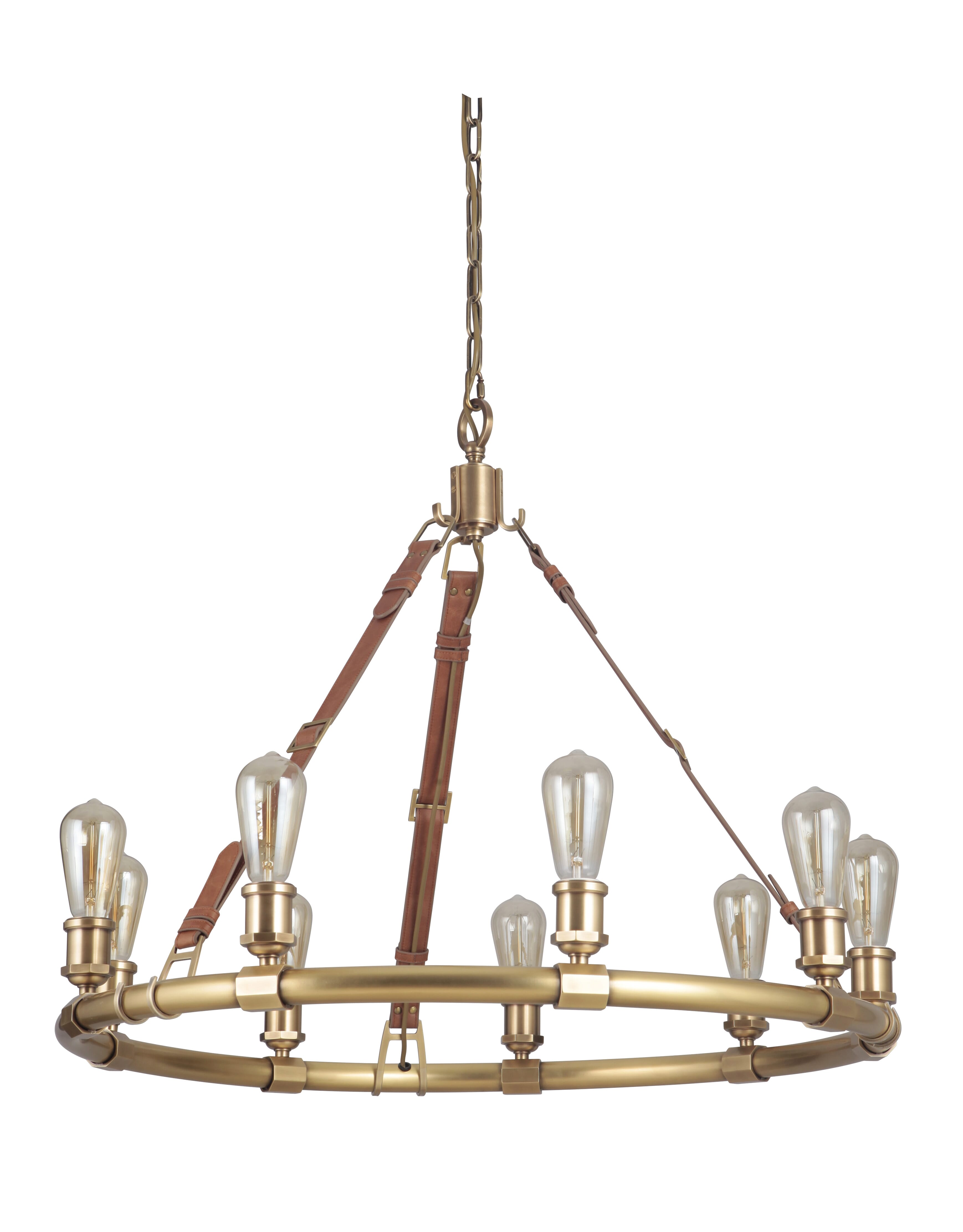 Craftmade Gallery Huxley 9-Light Chandelier in Vintage Brass