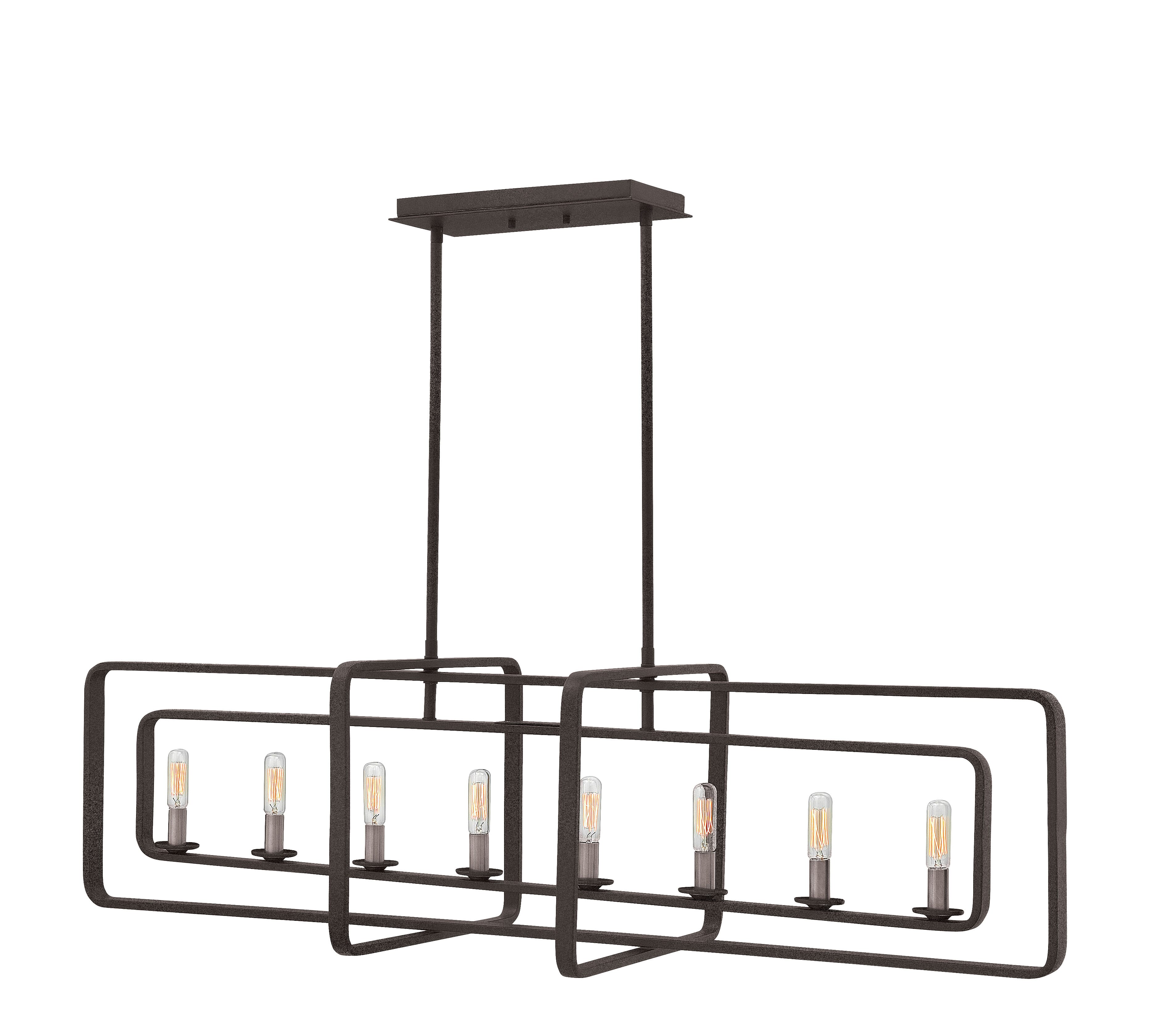 Hinkley Quentin 8-Light Stem Hung Linear in Aged Zinc