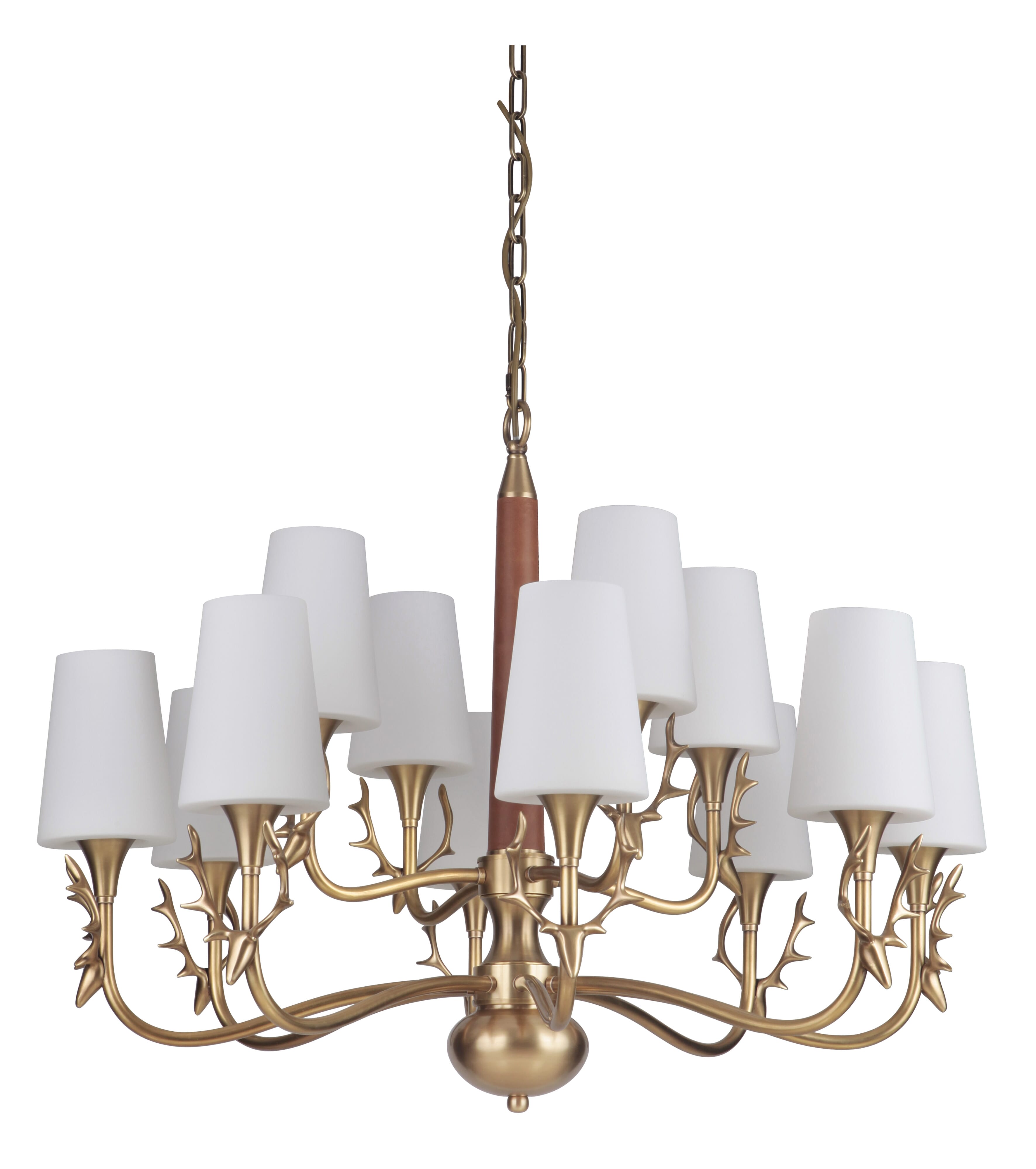 Craftmade Gallery Churchill 12-Light Traditional Chandelier in Vintage Brass