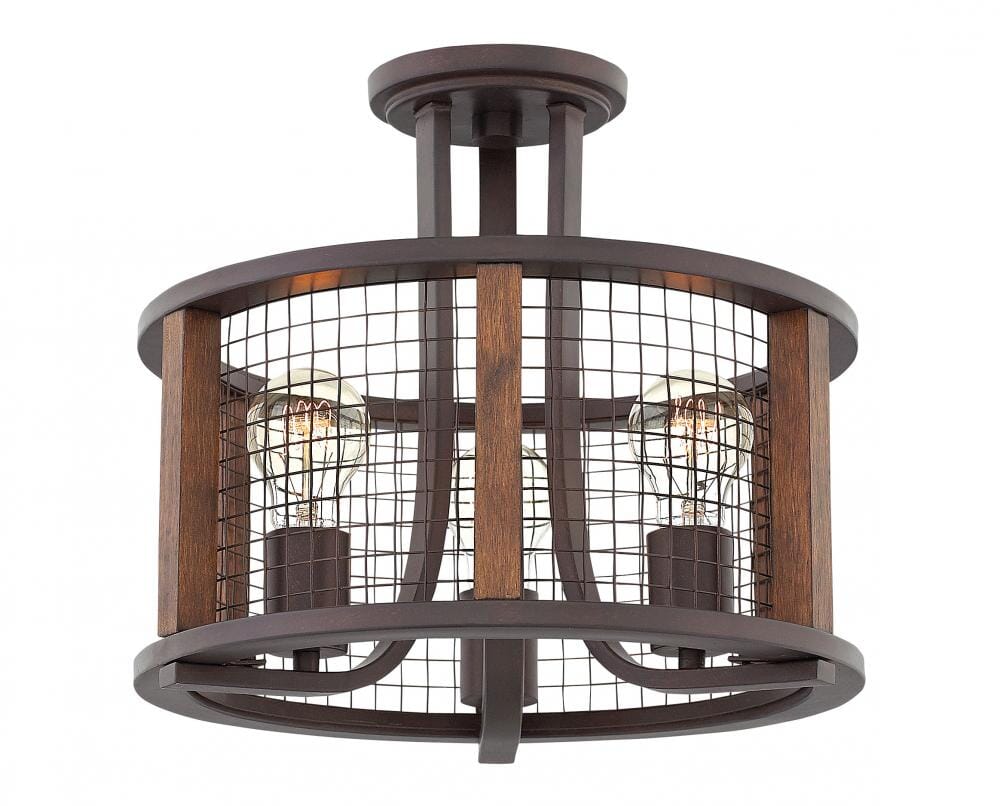 Hinkley Beckett 3-Light Ceiling Light in Iron Rust