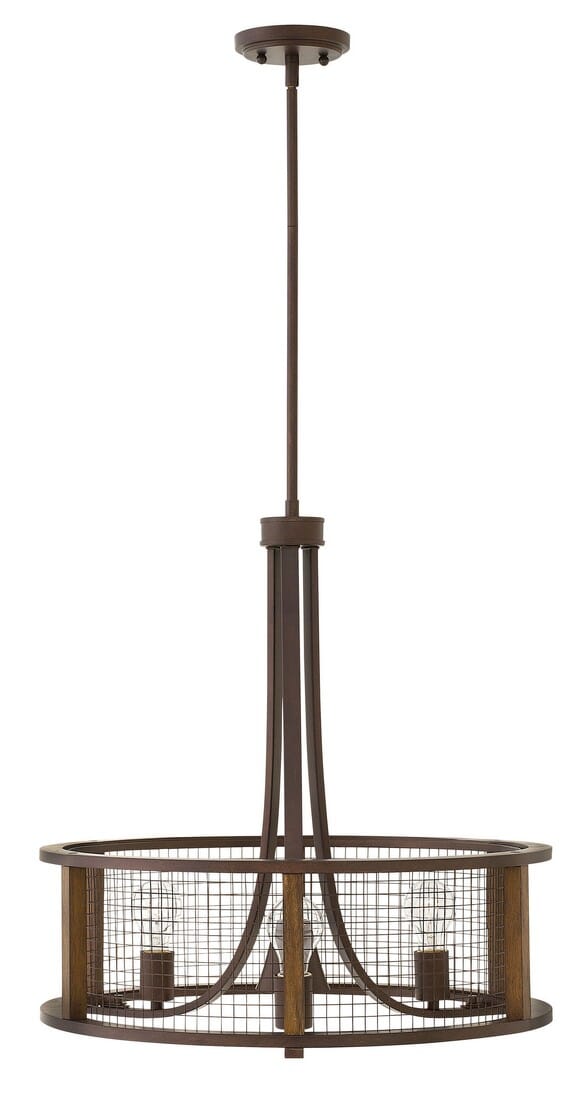 Hinkley Beckett 3-Light Foyer Pendant in Iron Rust