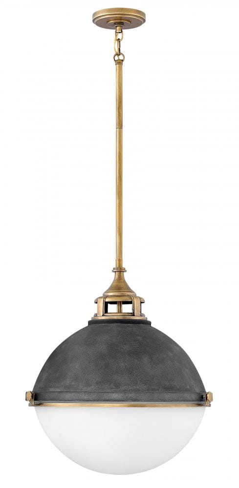 Hinkley Fletcher 2-Light Single Tier Pendant in Aged Zinc