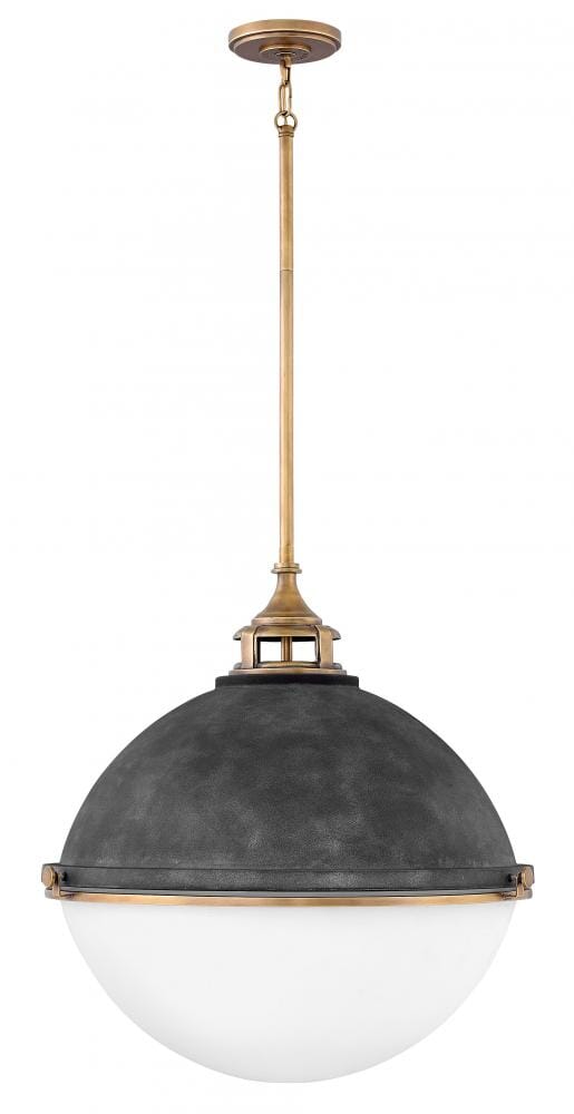 Hinkley Fletcher 3-Light Single Tier Pendant in Aged Zinc