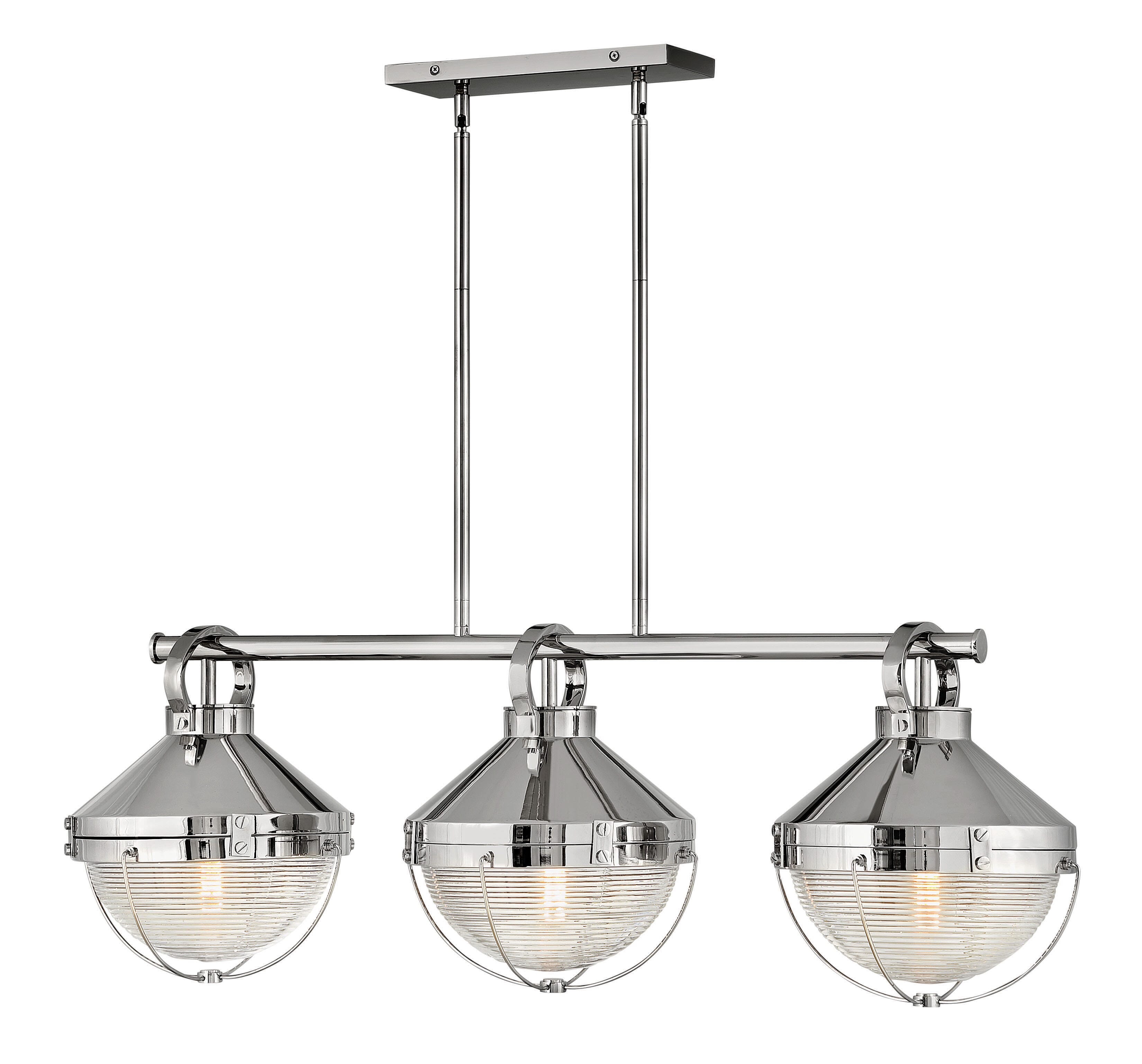 Hinkley Crew 3-Light Chandelier in Polished Nickel