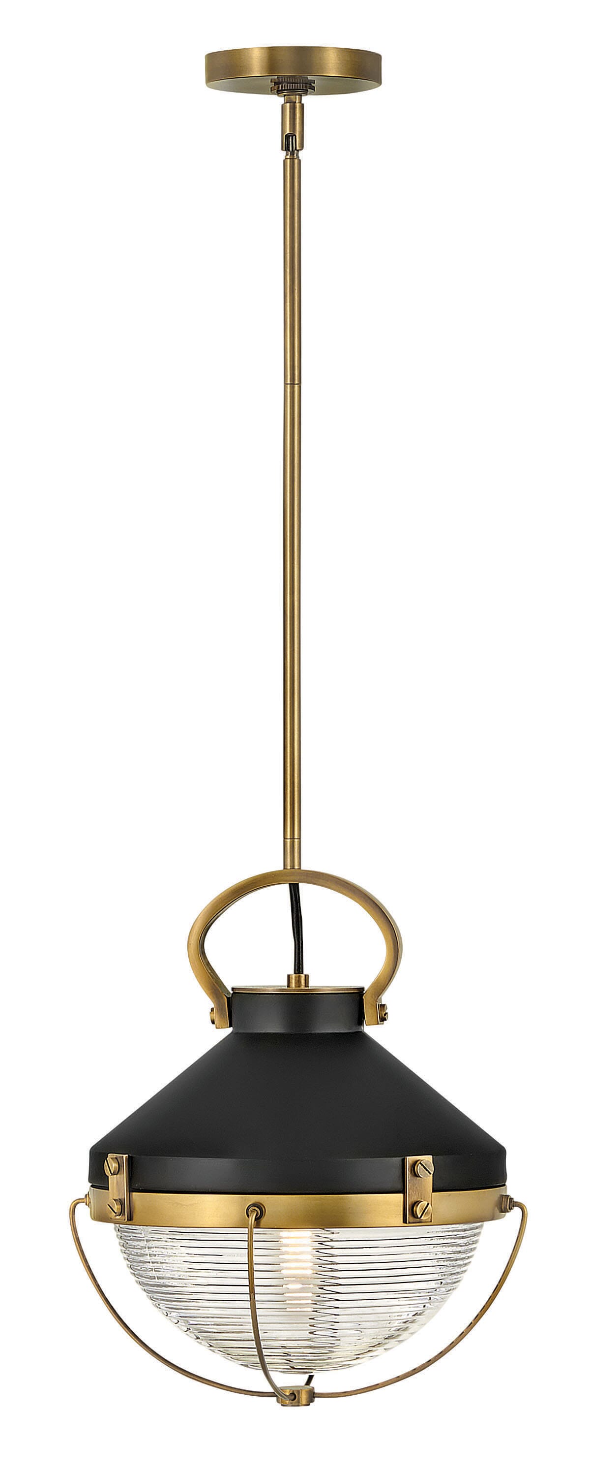 Hinkley Crew 15" Pendant Light in Heritage Brass