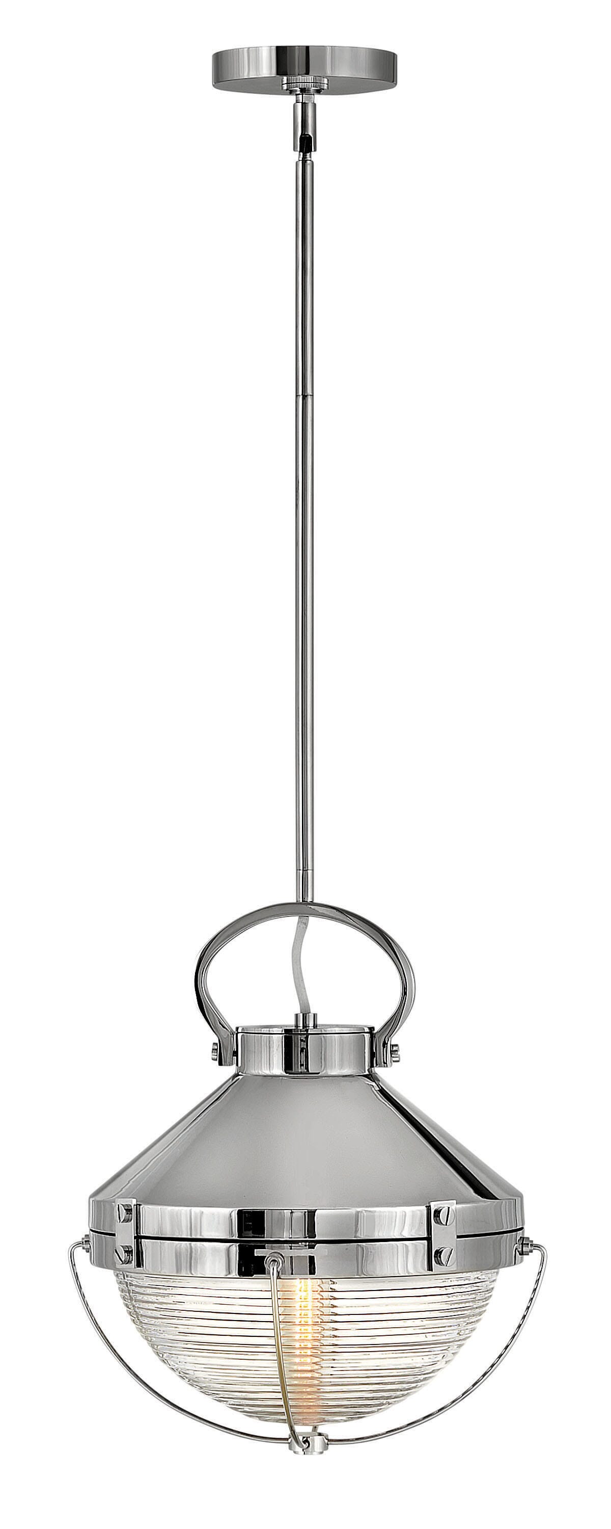 Hinkley Crew 12" Pendant Light in Polished Nickel